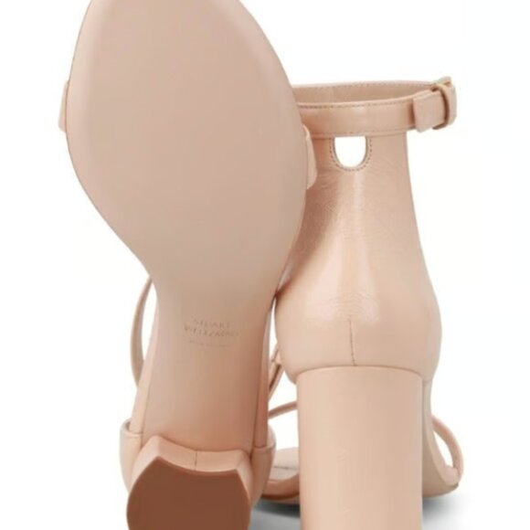 Stuart Weitzman 75 Lessnudist nude leather sandals EU 36/US 5.5 Brand New - Picture 8 of 10